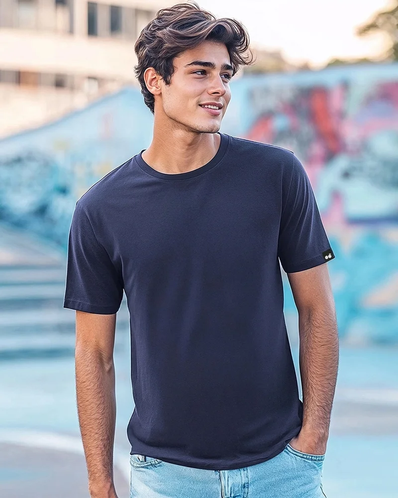 bewakoof Men's Blue T-shirt